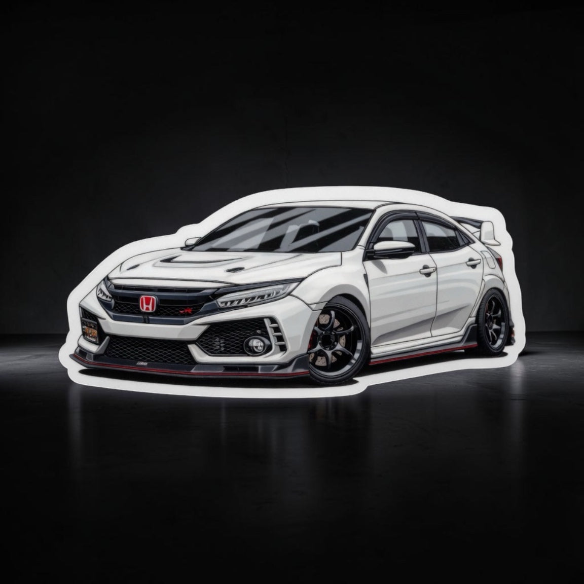 White FK8 Type R Sticker 5-pack